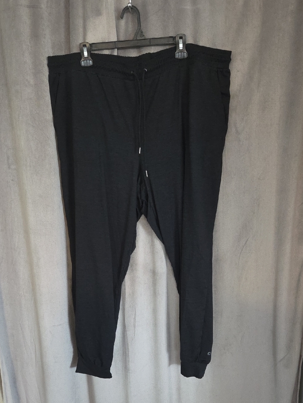 Hyba 3x Black Drawstring Soft Lightweight Jogger Pants